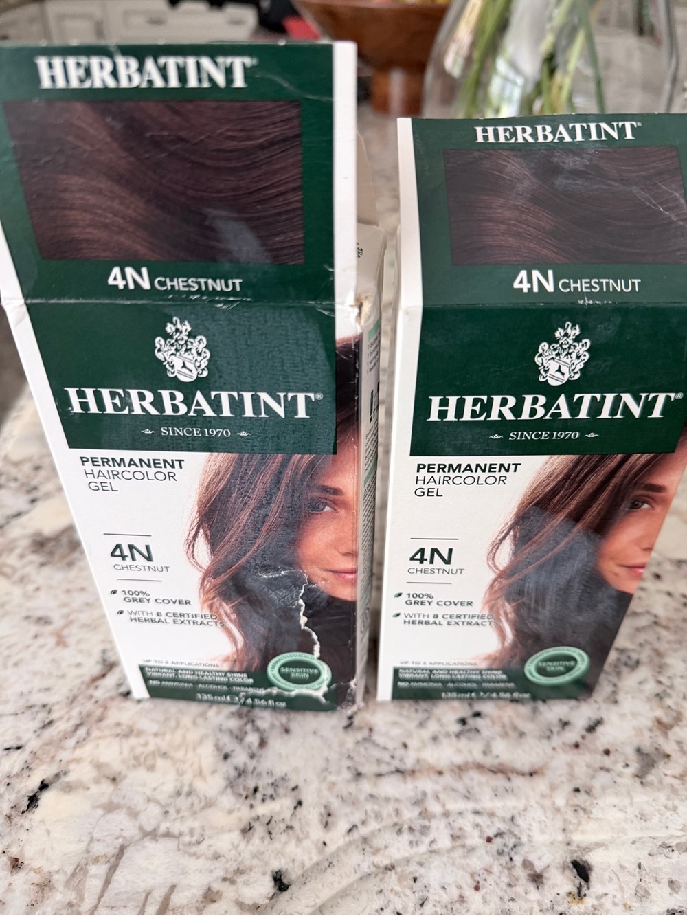 Herbatint 4N Chestnut Hair Color Gel Lot of 2 – Unused Color & Developer Only